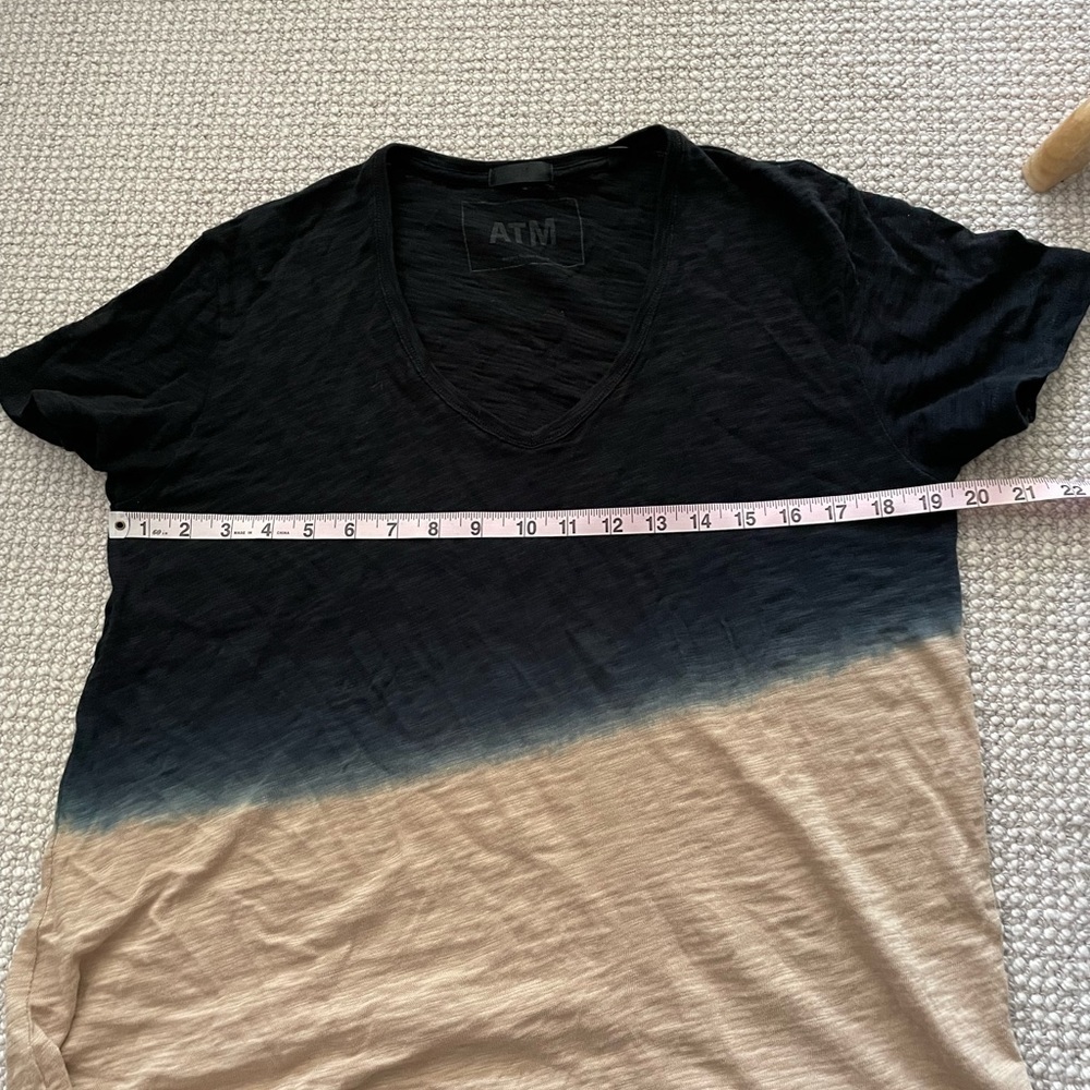 ATM Anthony Thomas Melillo Dip Dye Slub Jersey Boyfriend V Neck Tee XS/S - Picture 9 of 12